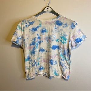 Arizona Pastel Tie Dye Cropped Short Sleeve Tee